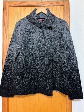 Betty Betty Firenze Ombre GrayBlack  Sweater Knit Jacket Wool Made in Italy